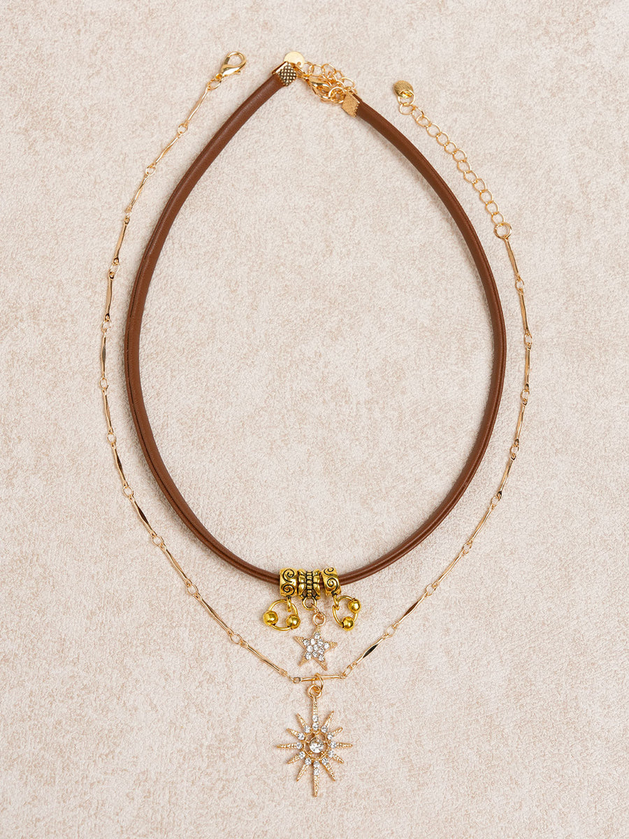 Gold Maillard Diamond Sun Bell Necklace