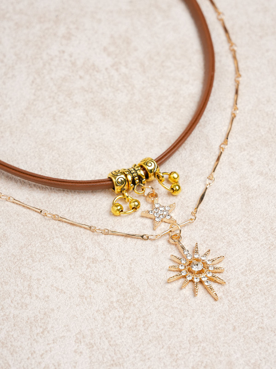 Gold Maillard Diamond Sun Bell Necklace
