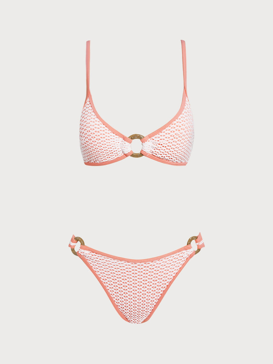 Pink Contrast O-Ring Bikini Set