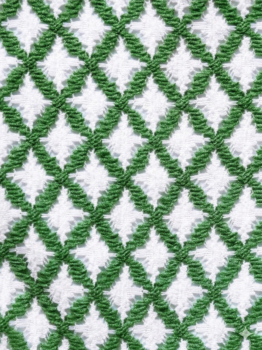Green Contrast Plaid Shell Trim Bikini Set