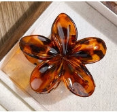 Brown Acrylic Leopard Flower Hair Clip