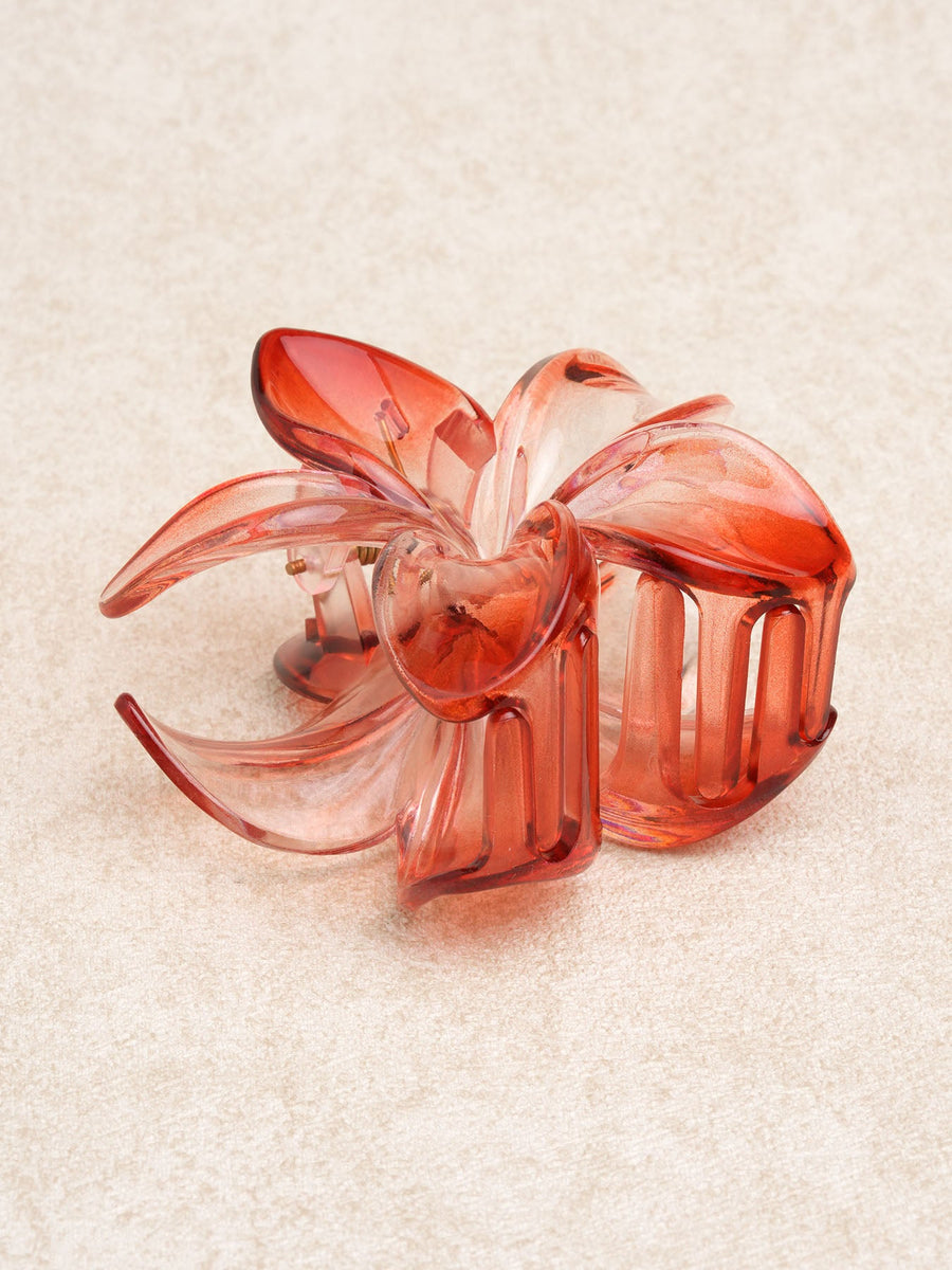 Red Acrylic Sunflower Hair Clip