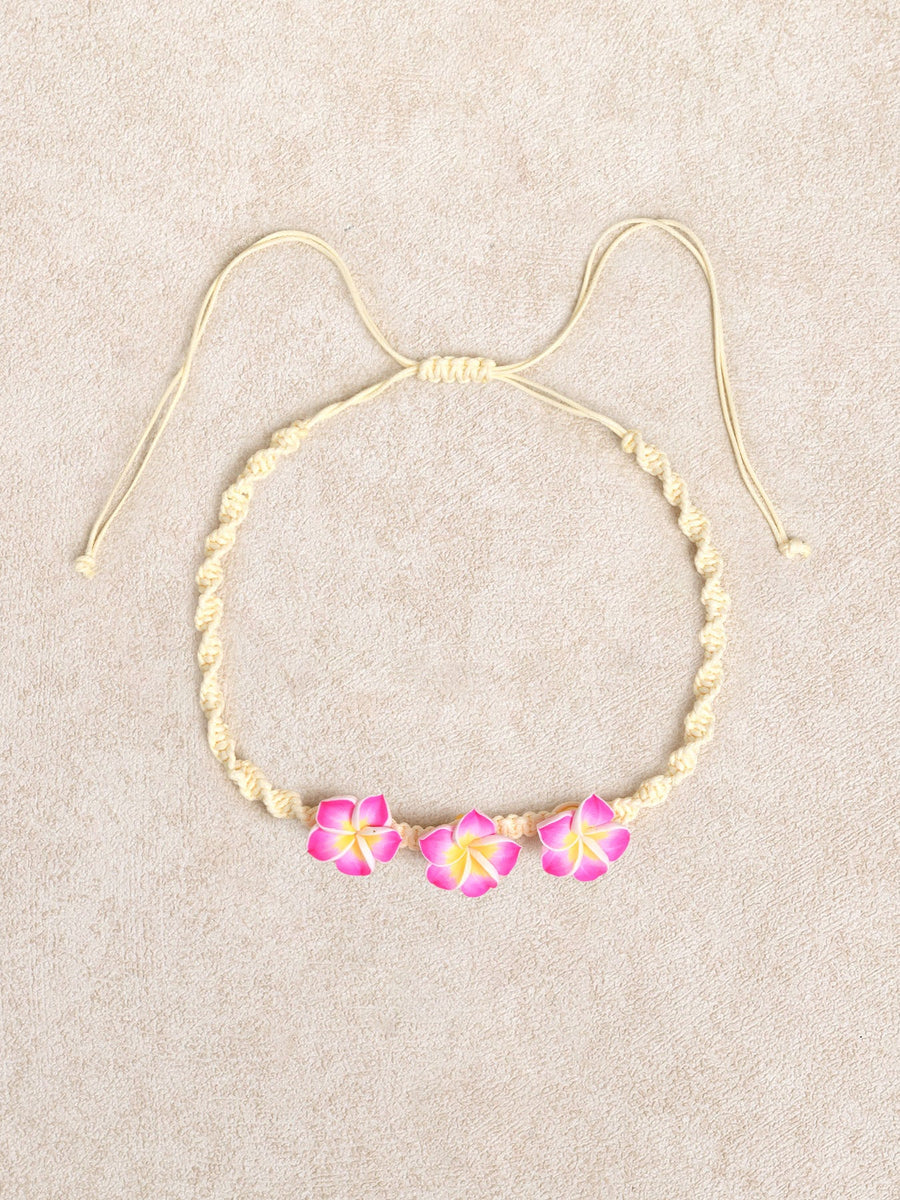 White Fashion Frangipani Necklace