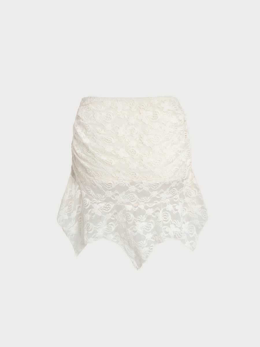 Beige Lace Cover-Up Skirt