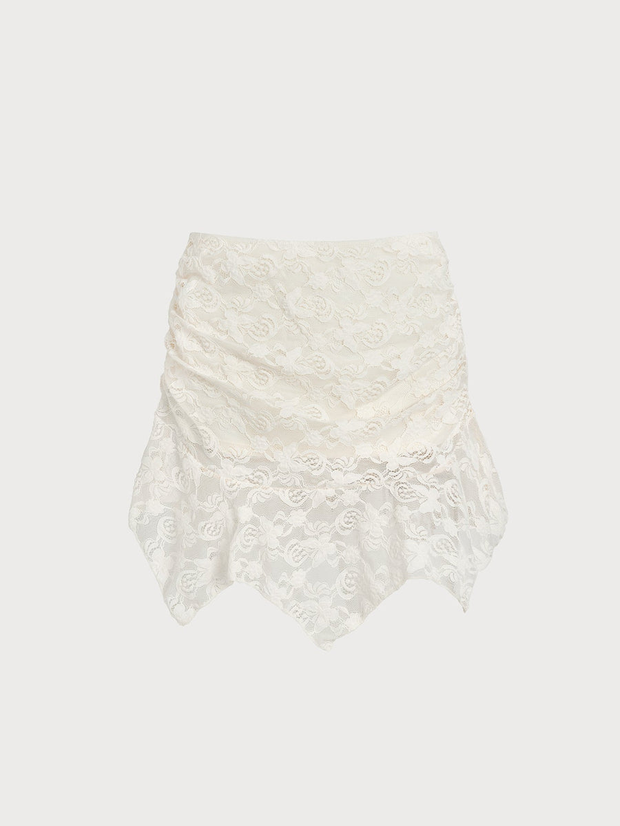 Beige Lace Cover-Up Skirt