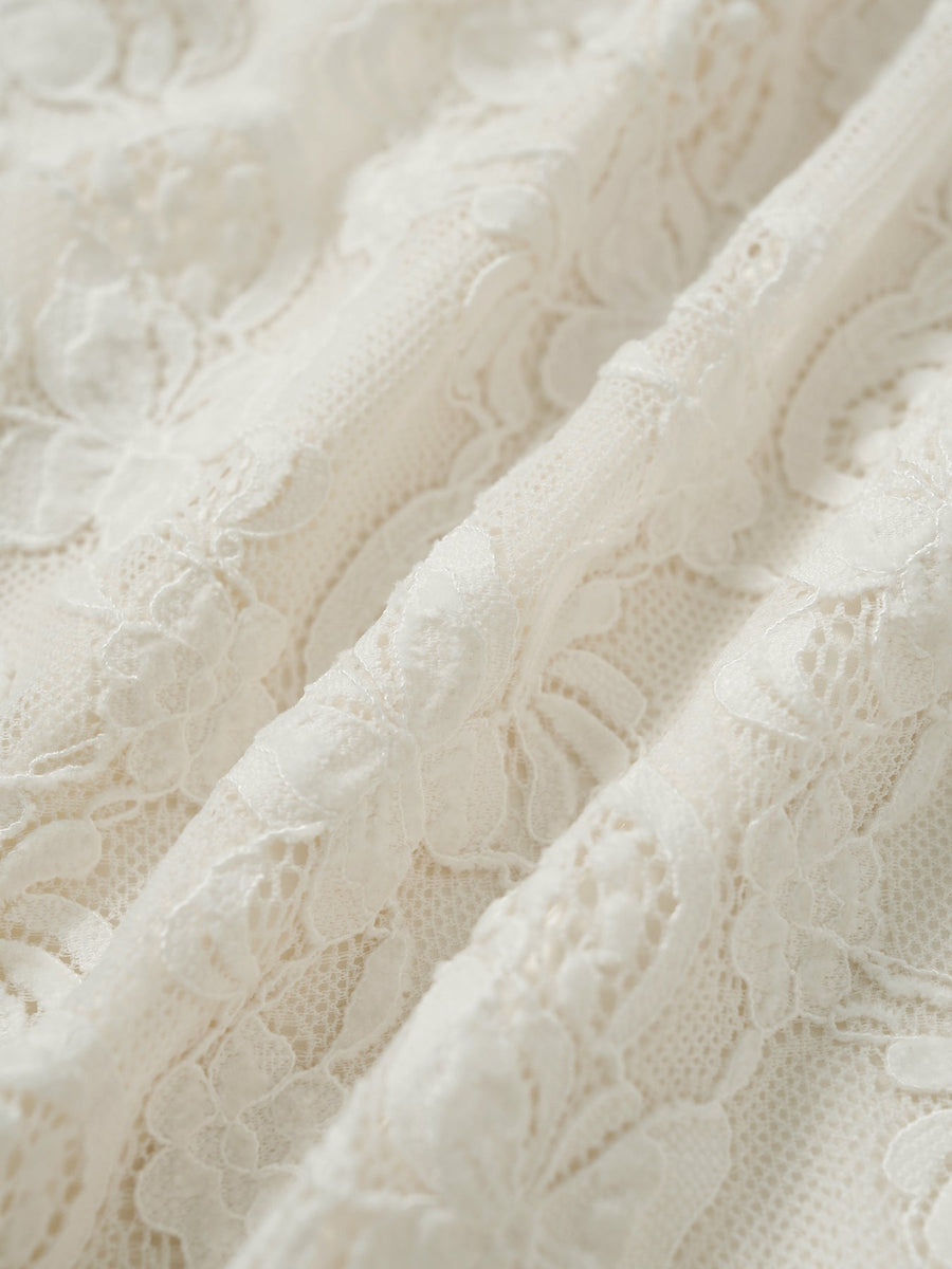 Beige Lace Cover-Up Skirt