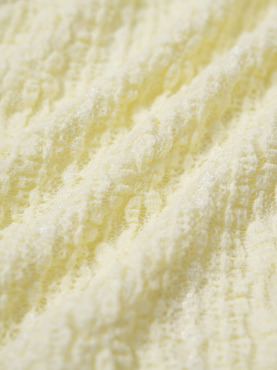 Yellow Lace Sheer Tankini Set