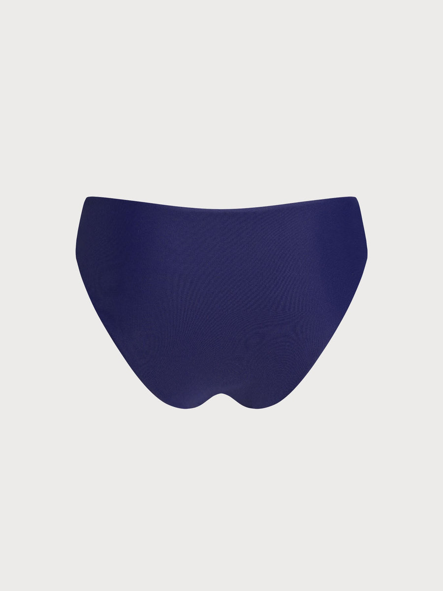 Blue Natural Waisted Bikini Bottom