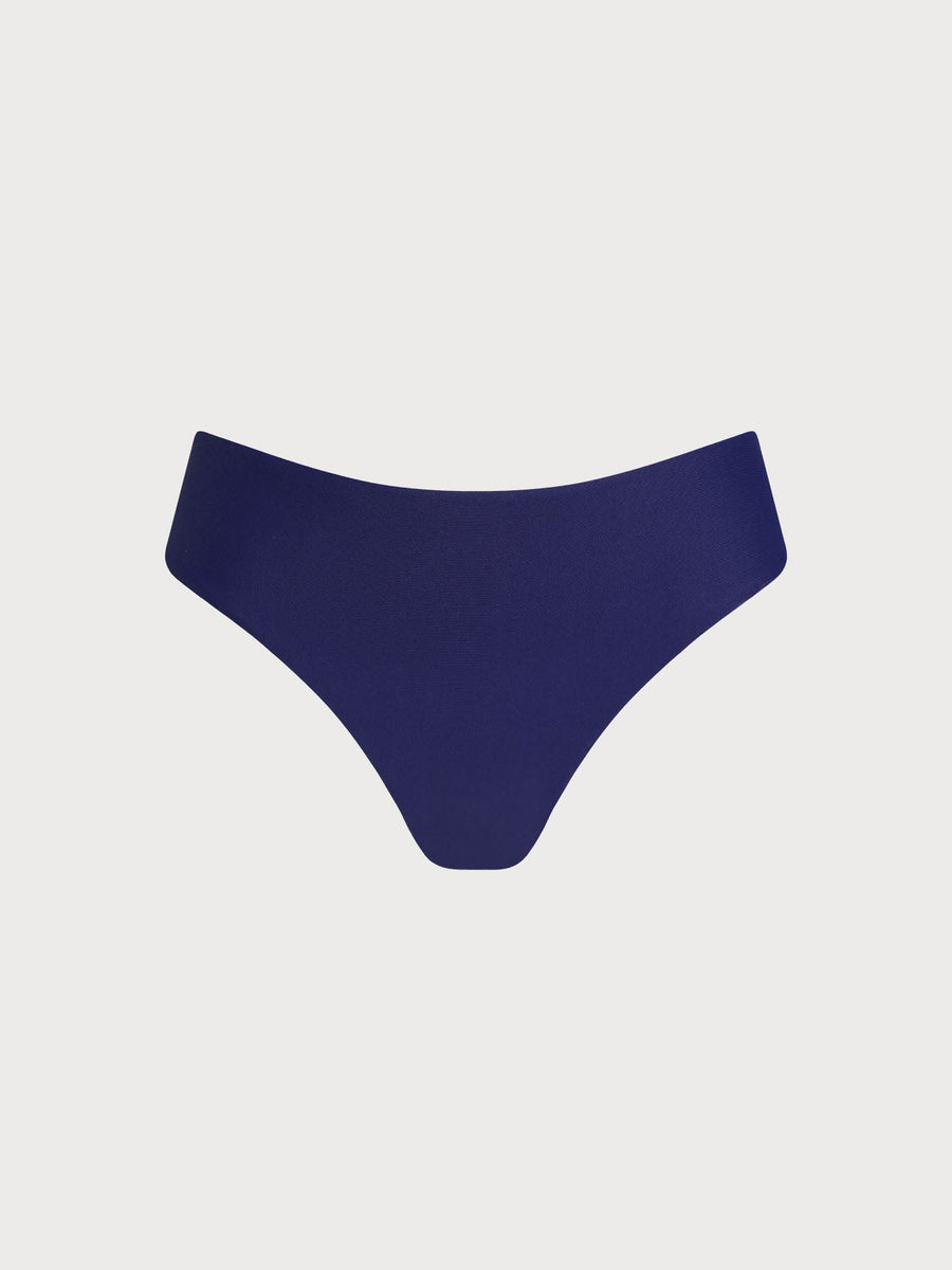 Blue Natural Waisted Bikini Bottom