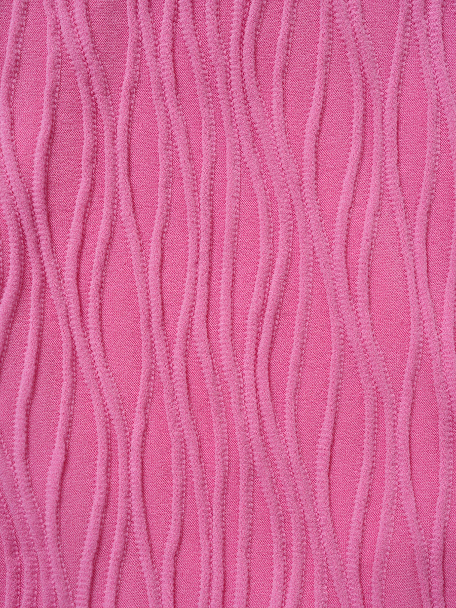 Pink Striped Ruffle Slit Tankini Set