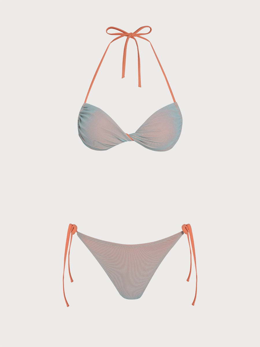 Green Reversible Contrast Bikini Set