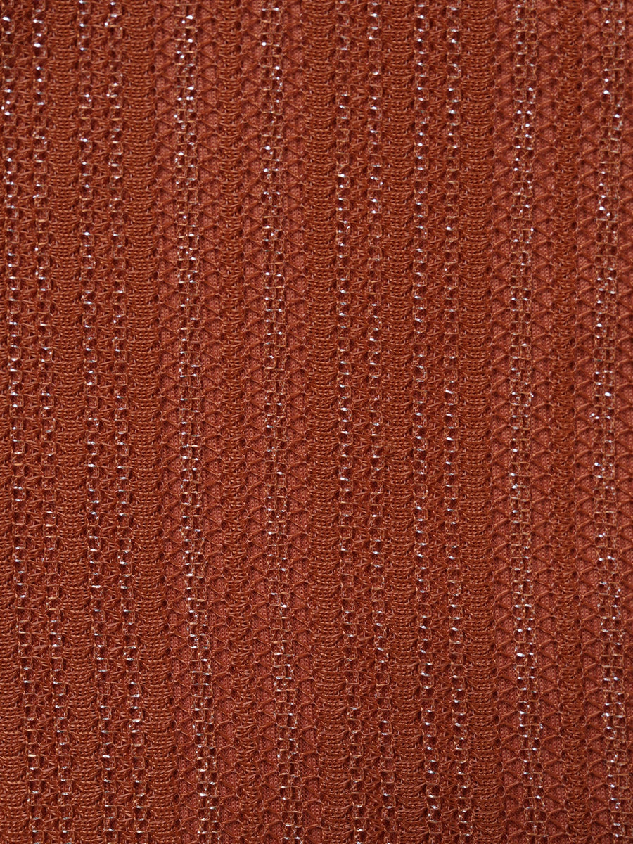 Brick Red O-Ring Lurex Tankini Set