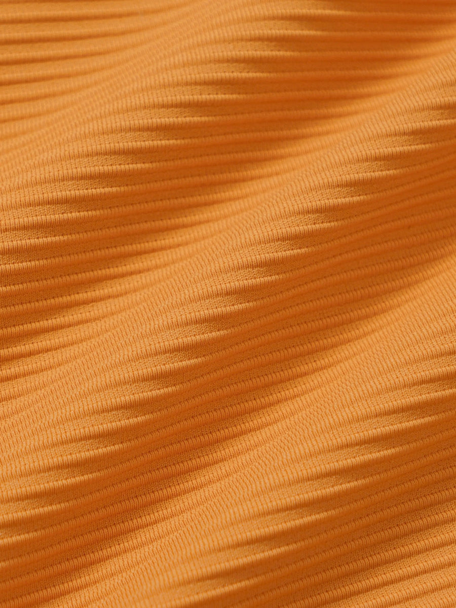 Orange Striped Tie Front Tankini Set