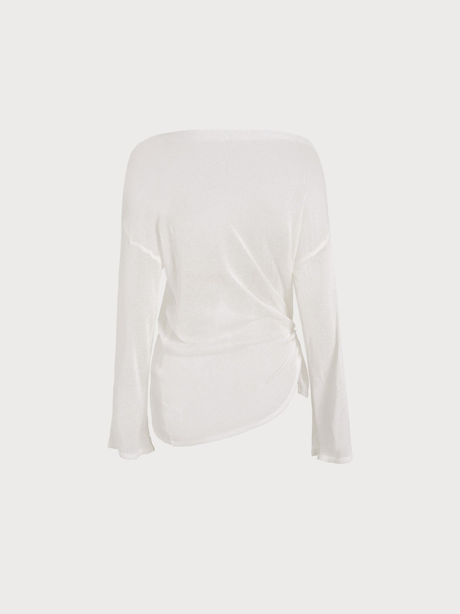White Open-Knit Beach Cover-up