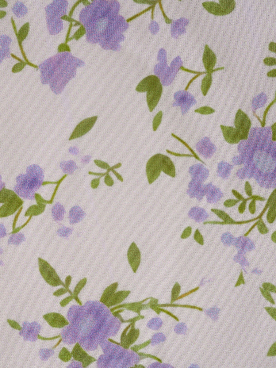 Purple Floral O-Ring Contrast Tankini Set