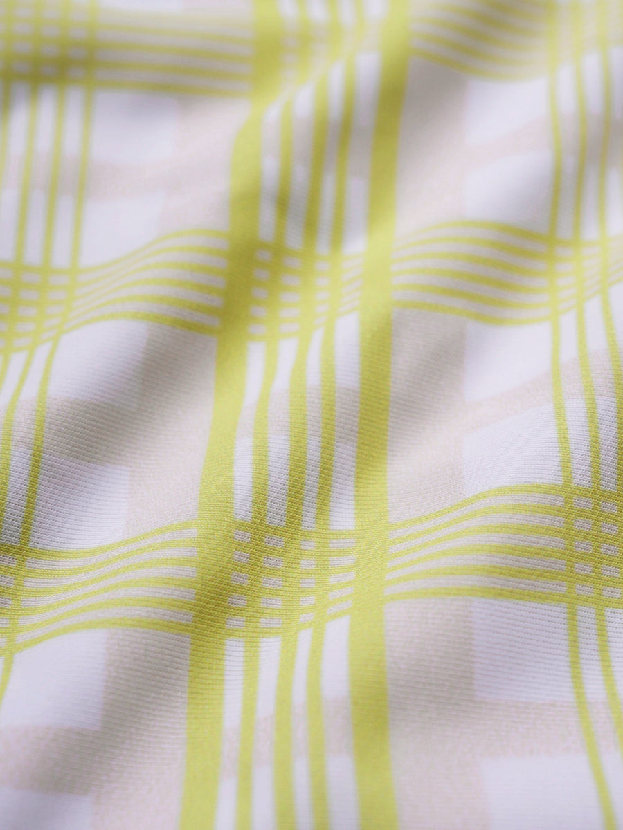 Light Yellow Plaid Ruffle Bikini Set