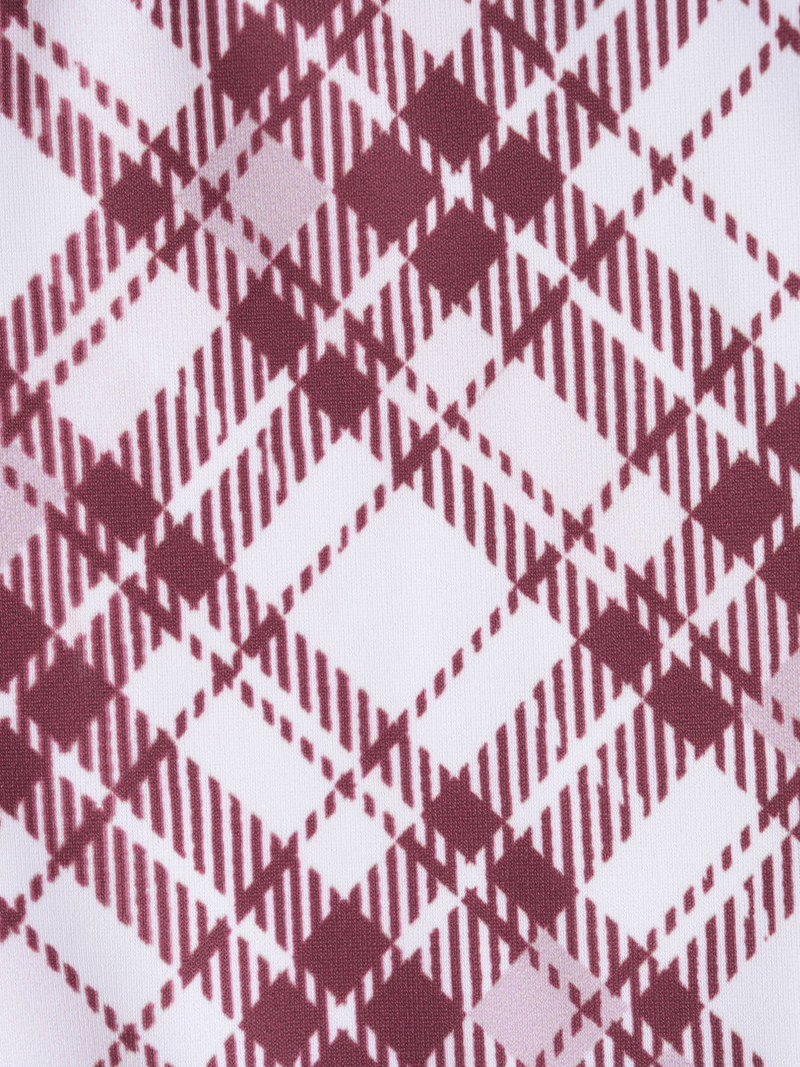 Red Plaid Triangle Backless Tankini Set