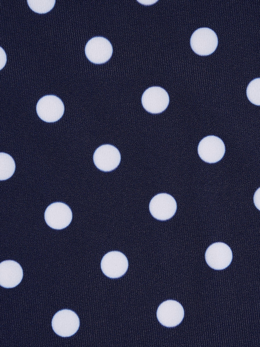 Royal Blue Polka Dot Backless Tankini Set