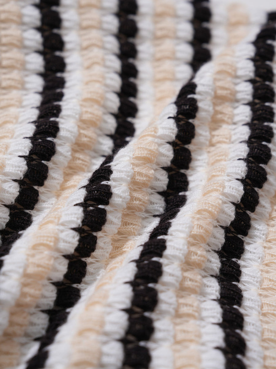 Multi Retro Striped Tie Front Tankini Set