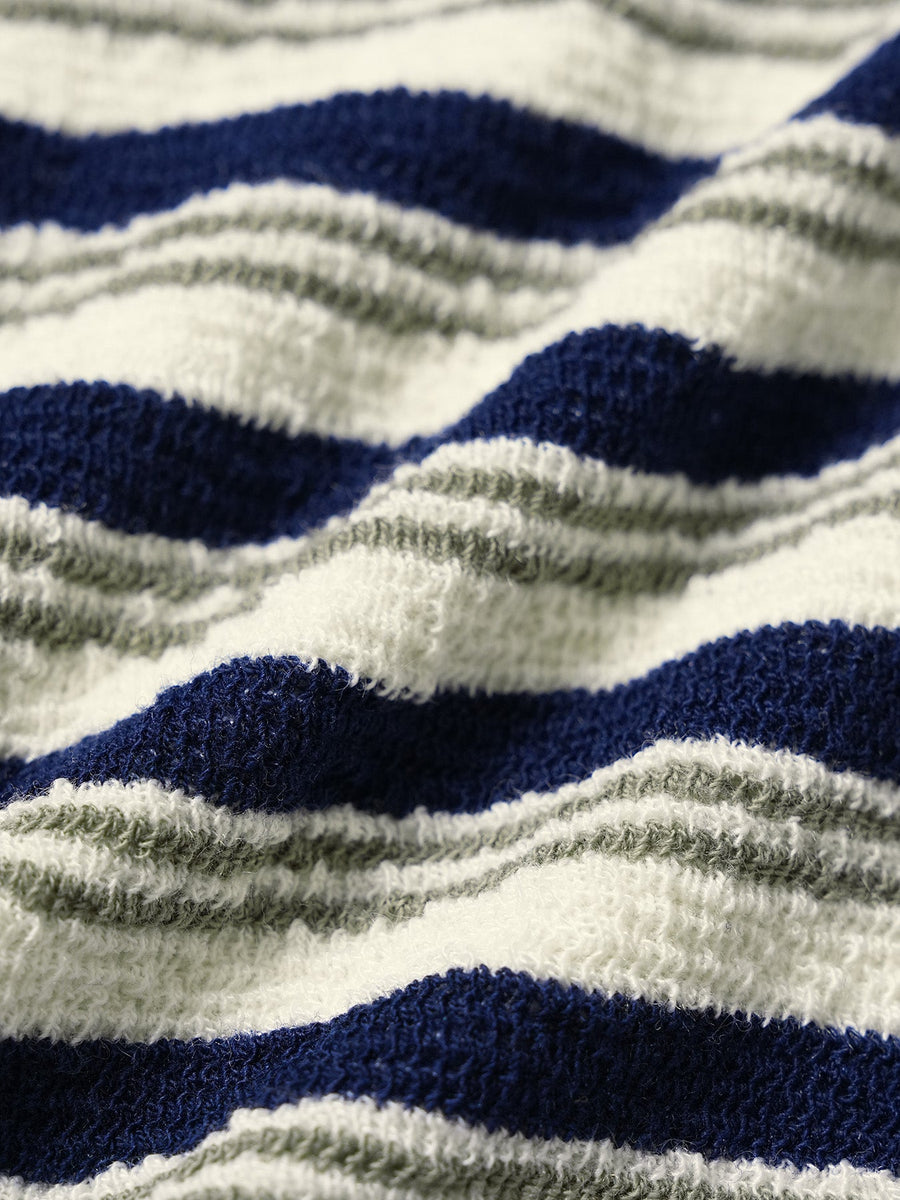 Royal Blue Striped Contrast Bikini Set