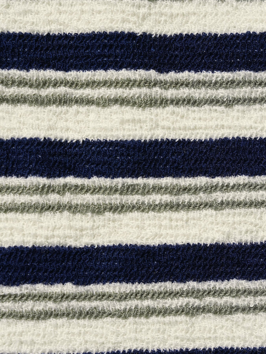 Royal Blue Striped Contrast Bikini Set