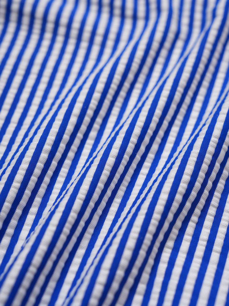 Blue Striped Tie Front Tankini Set