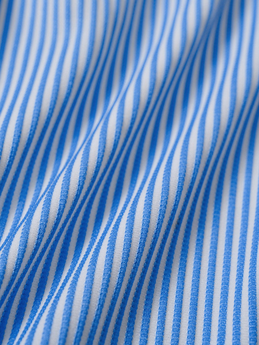 Blue Bowknot Striped Contrast Tankini Set