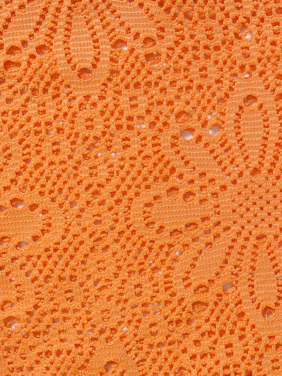 Orange Flower Irregular Hem Tankini Set