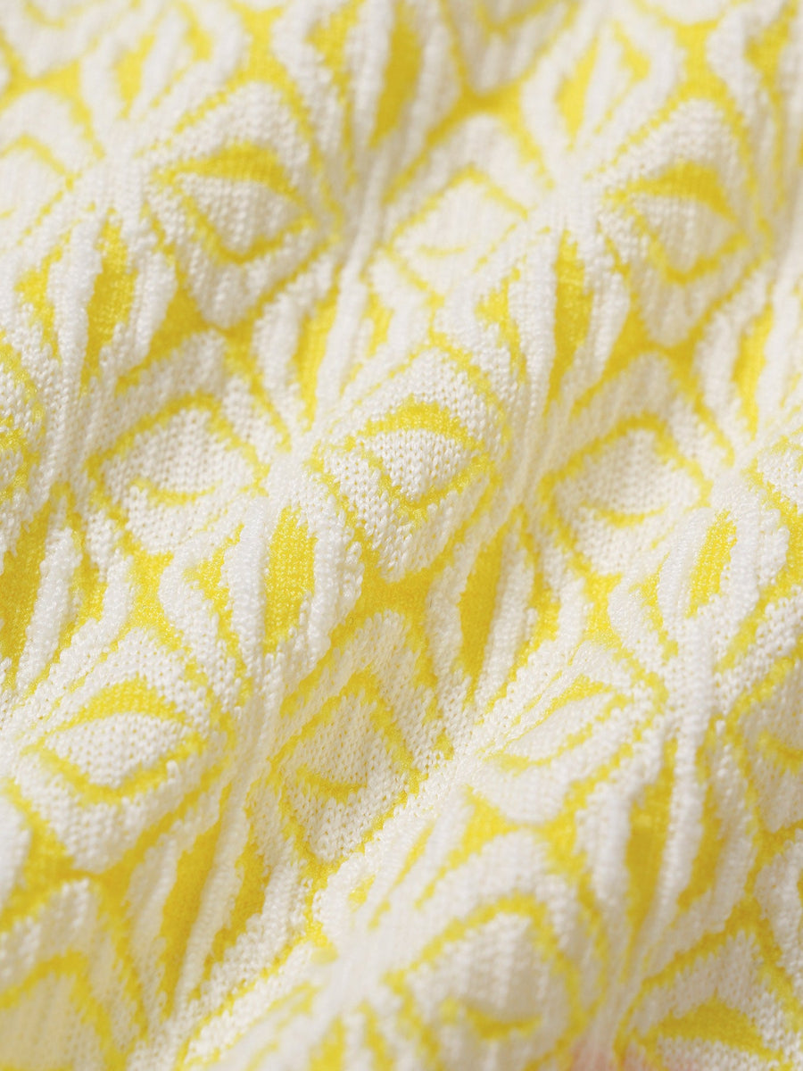 Yellow Contrast Starfish Tankini Set