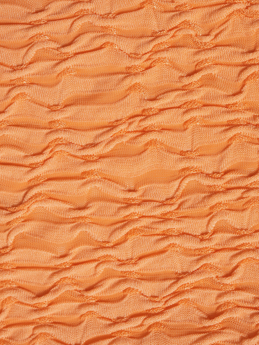 Orange Ruched Tie-Front Tankini Set