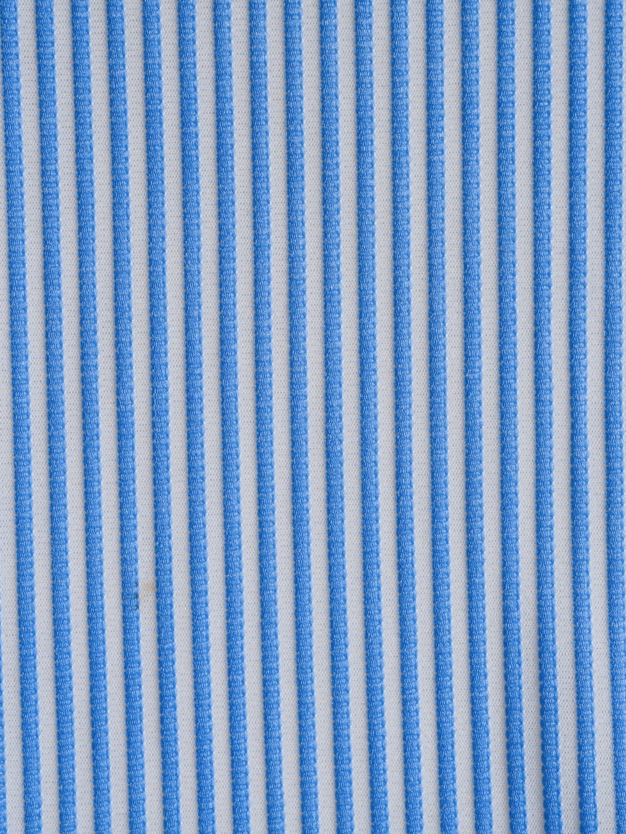 Blue Bowknot Striped Contrast Tankini Set