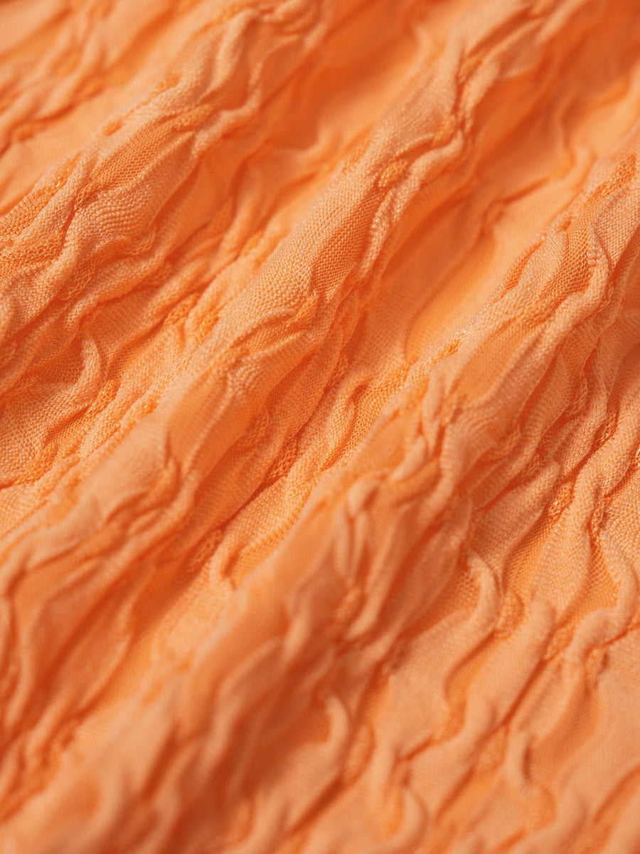 Orange Ruched Tie-Front Tankini Set
