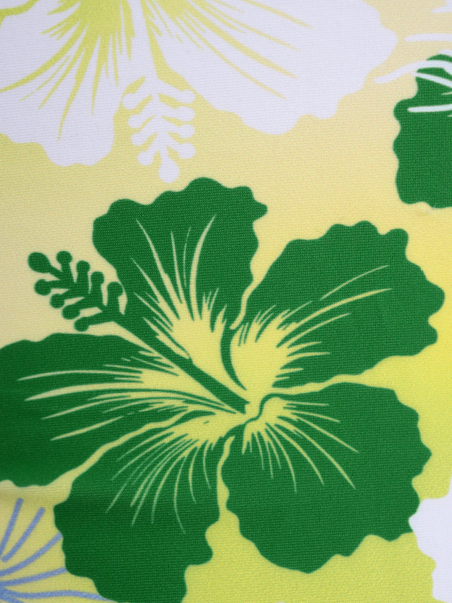 Green Floral Printed Halter Tankini Set