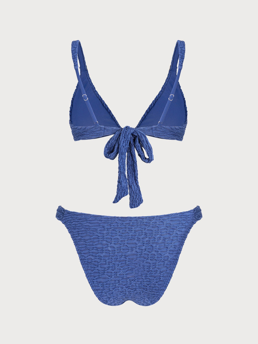 Blue Starfish Bubble Crinkle Bikini Set