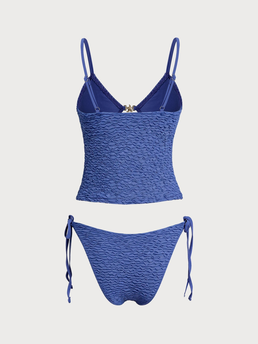 Blue Starfish Bubble Crinkle Tankini Set