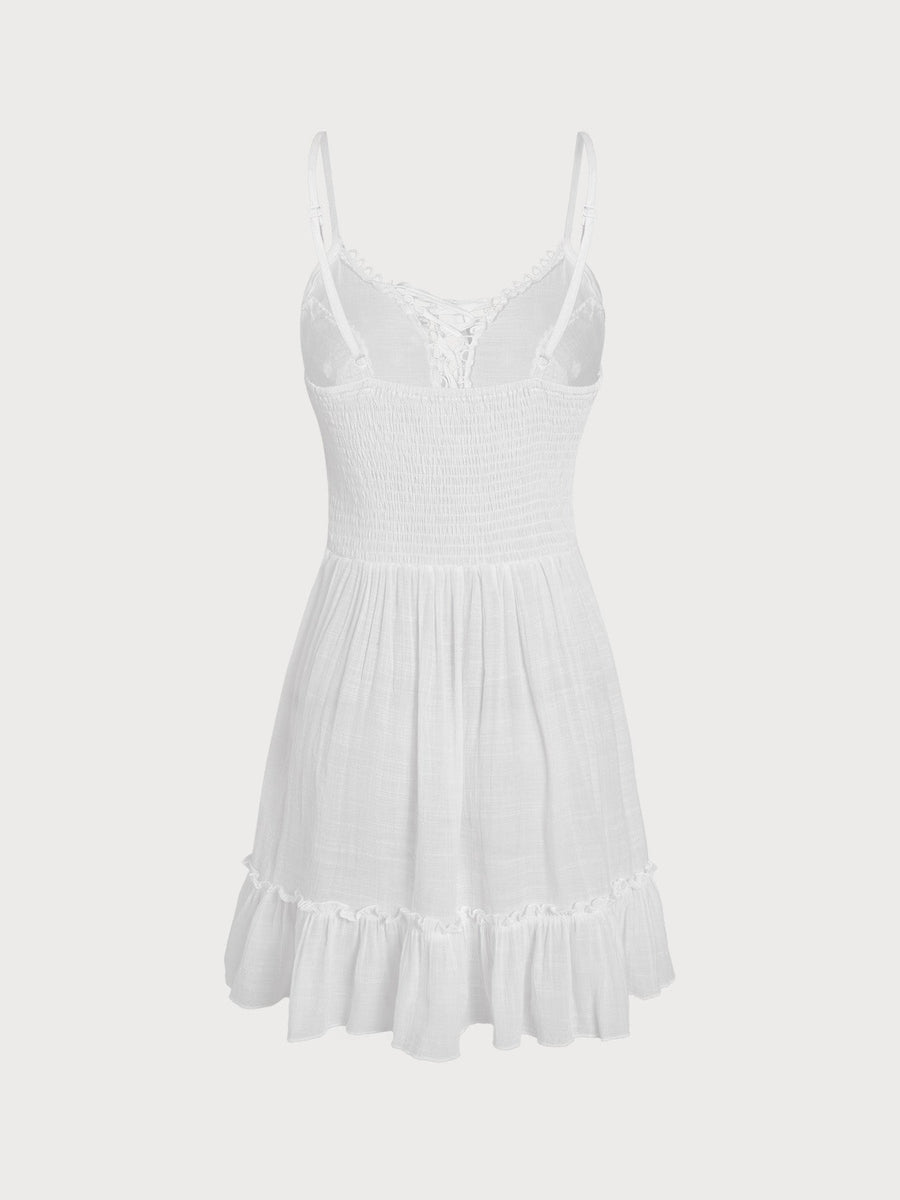 White Cut Out Strappy Beach Cover-up