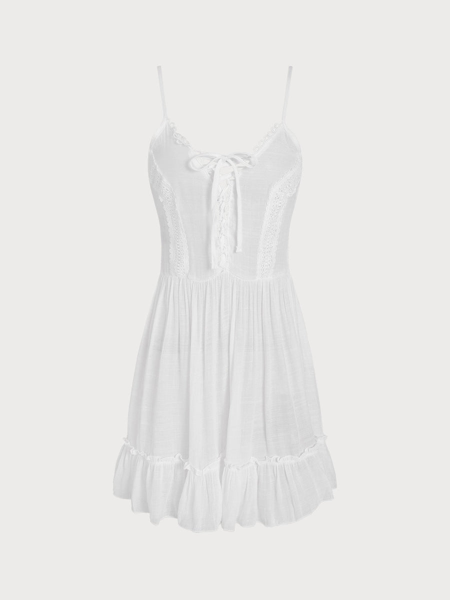 White Cut Out Strappy Beach Cover-up