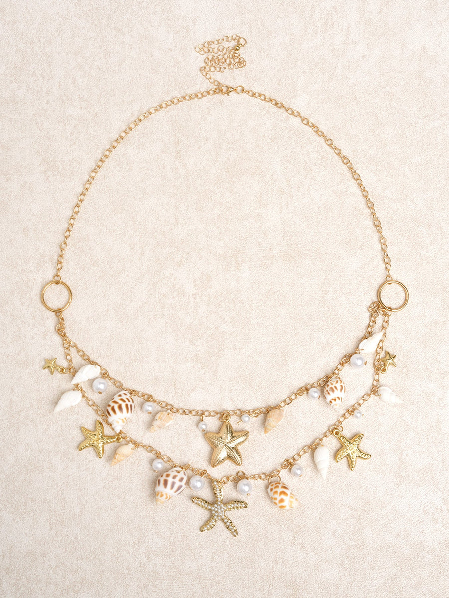 Gold Starfish Shell Waist Chain