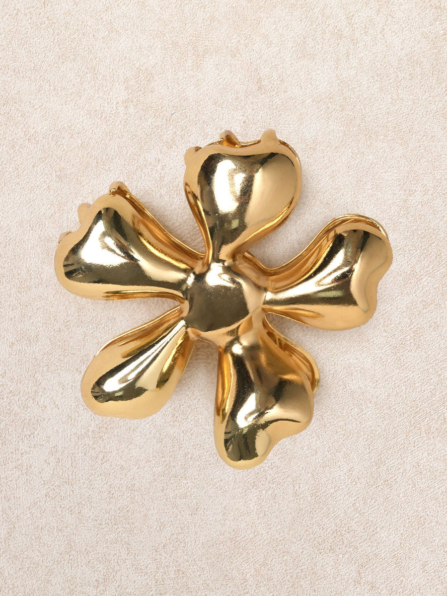 Gold Metal Flower Hair Clip
