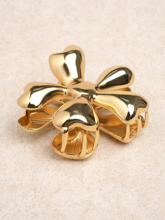 Gold Metal Flower Hair Clip