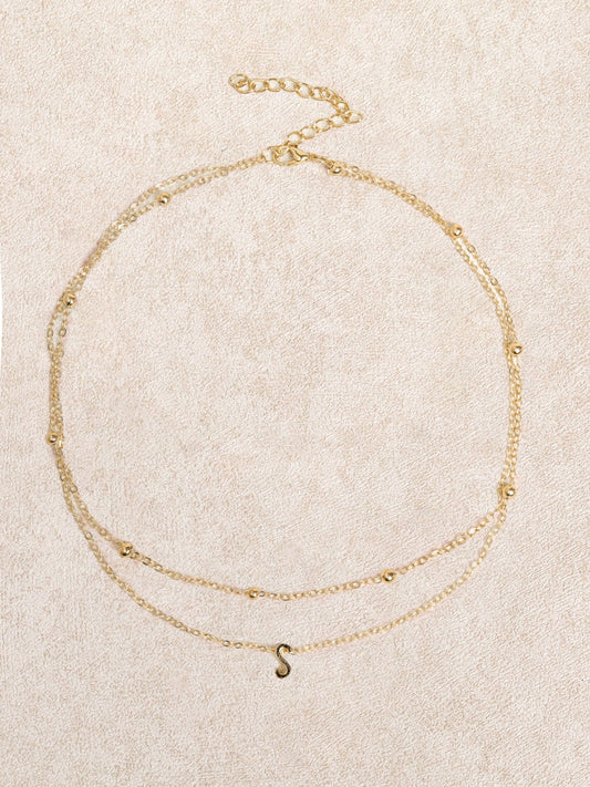 Gold Letter Pendant Necklace