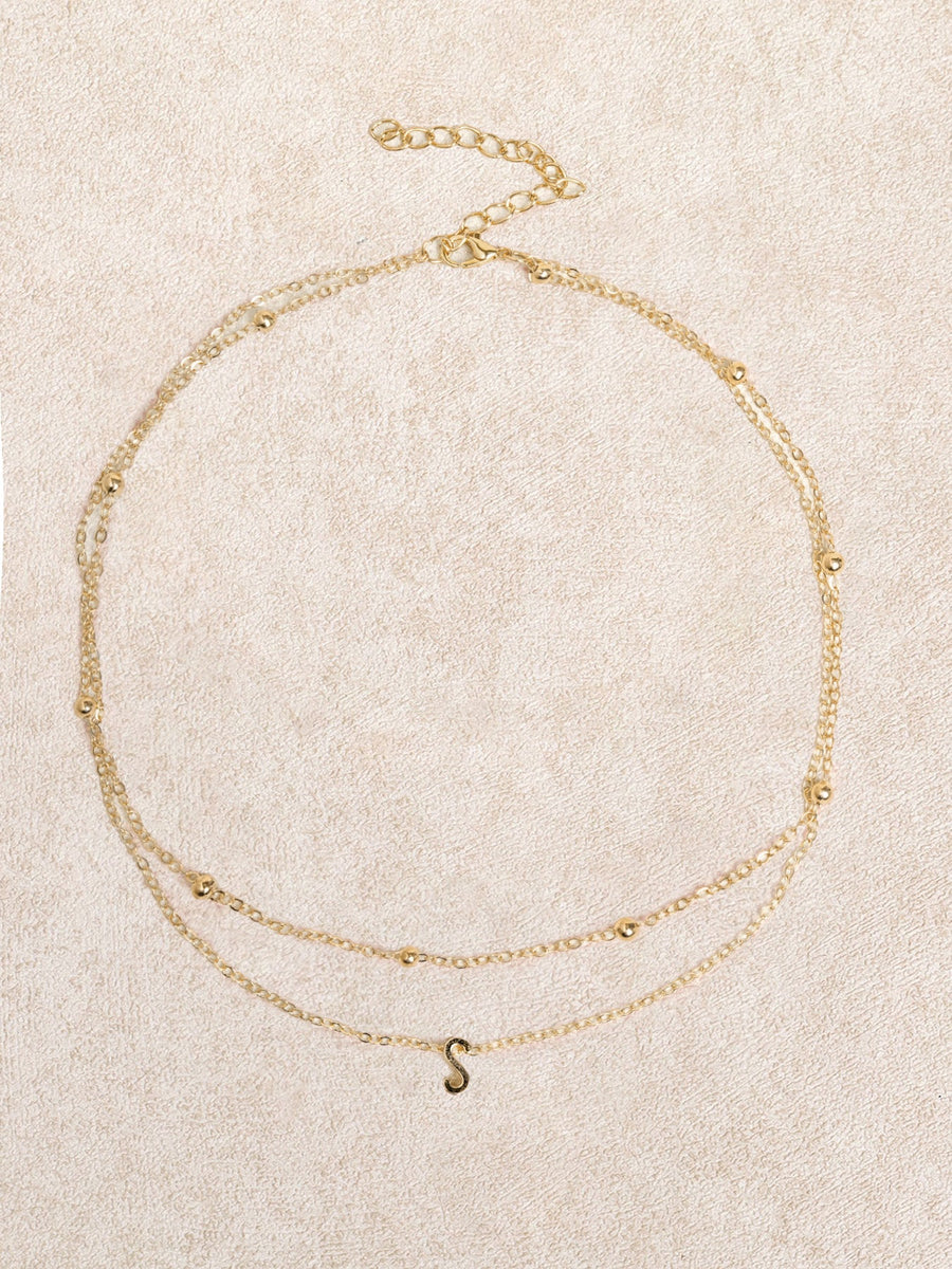 Gold Letter Pendant Necklace