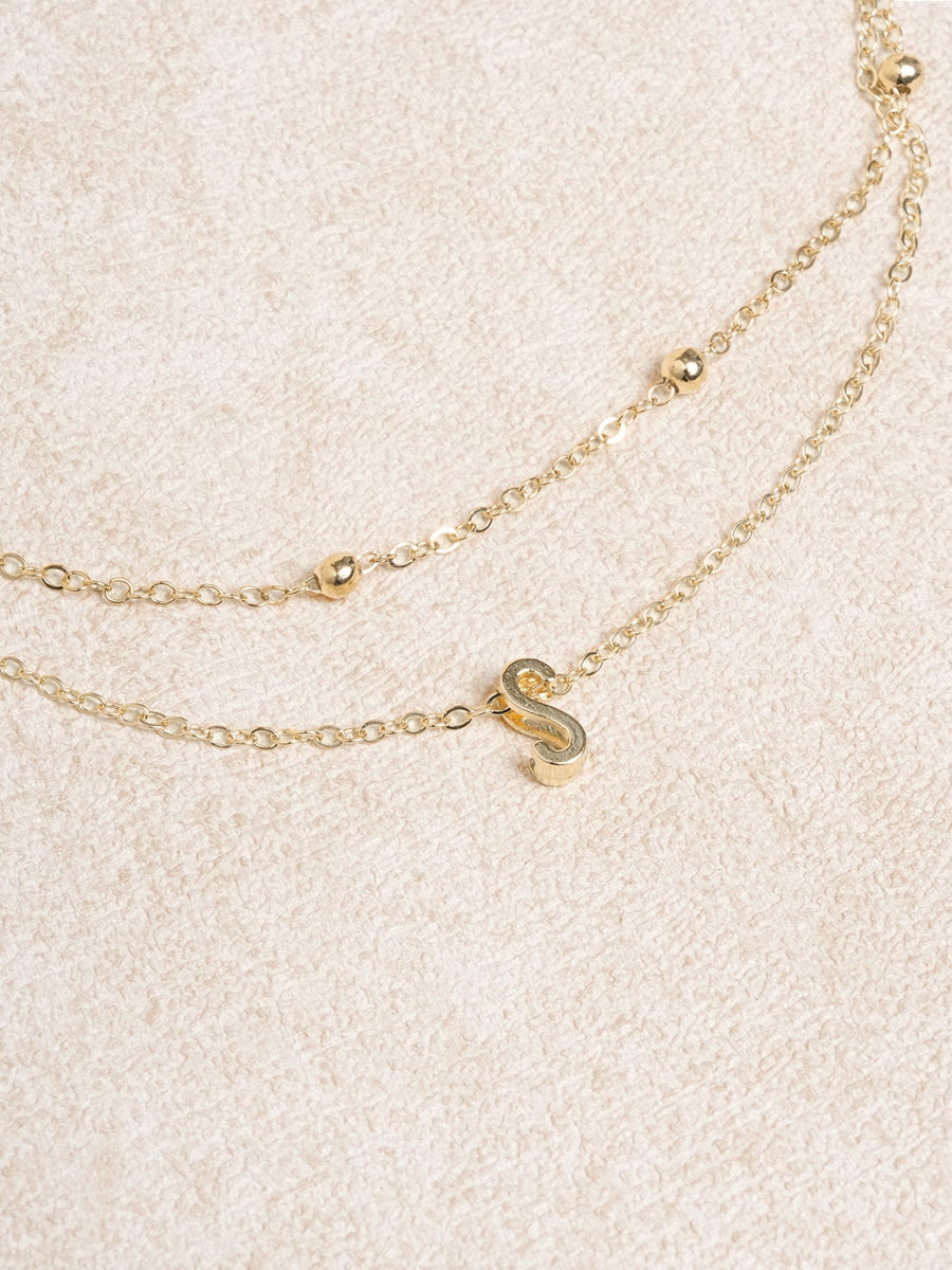 Gold Letter Pendant Necklace