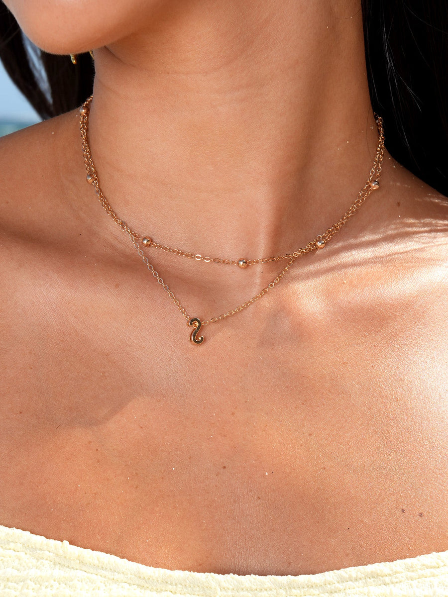 Gold Letter Pendant Necklace