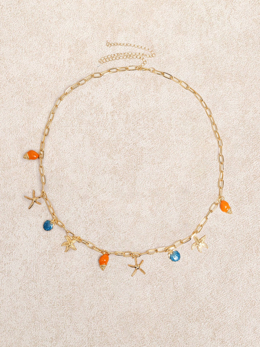 Gold Metal Seashell Starfish Waist Chain