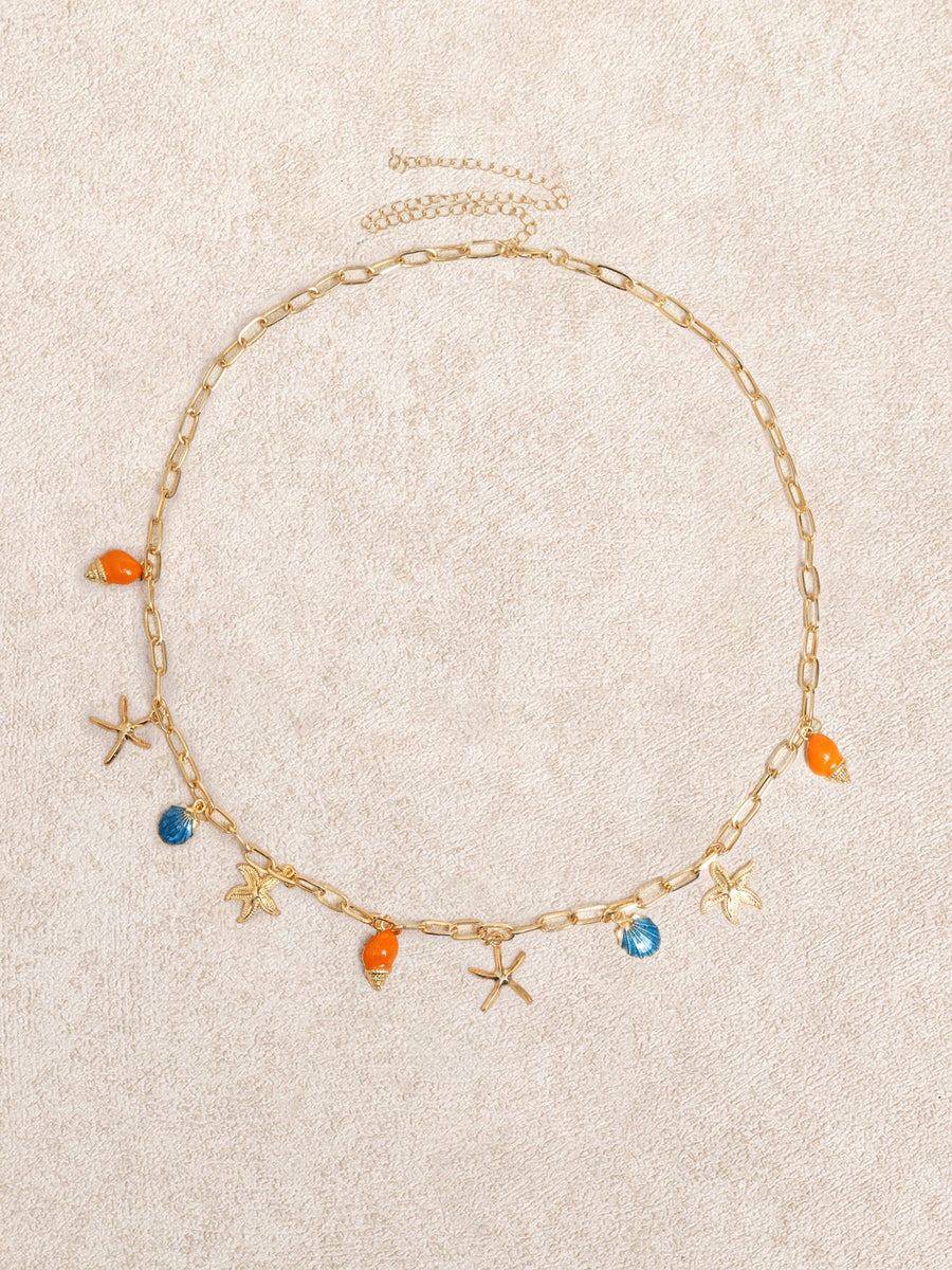 Gold Metal Seashell Starfish Waist Chain