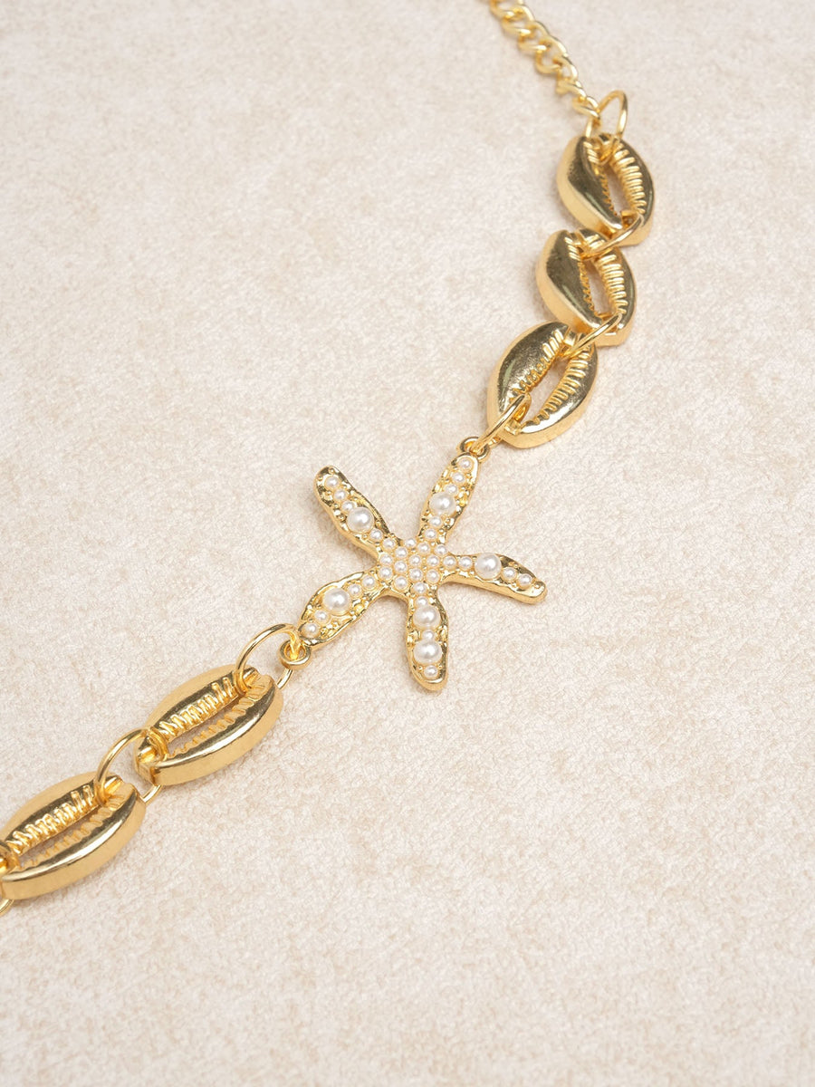 Gold Starfish Bead Waist Chain
