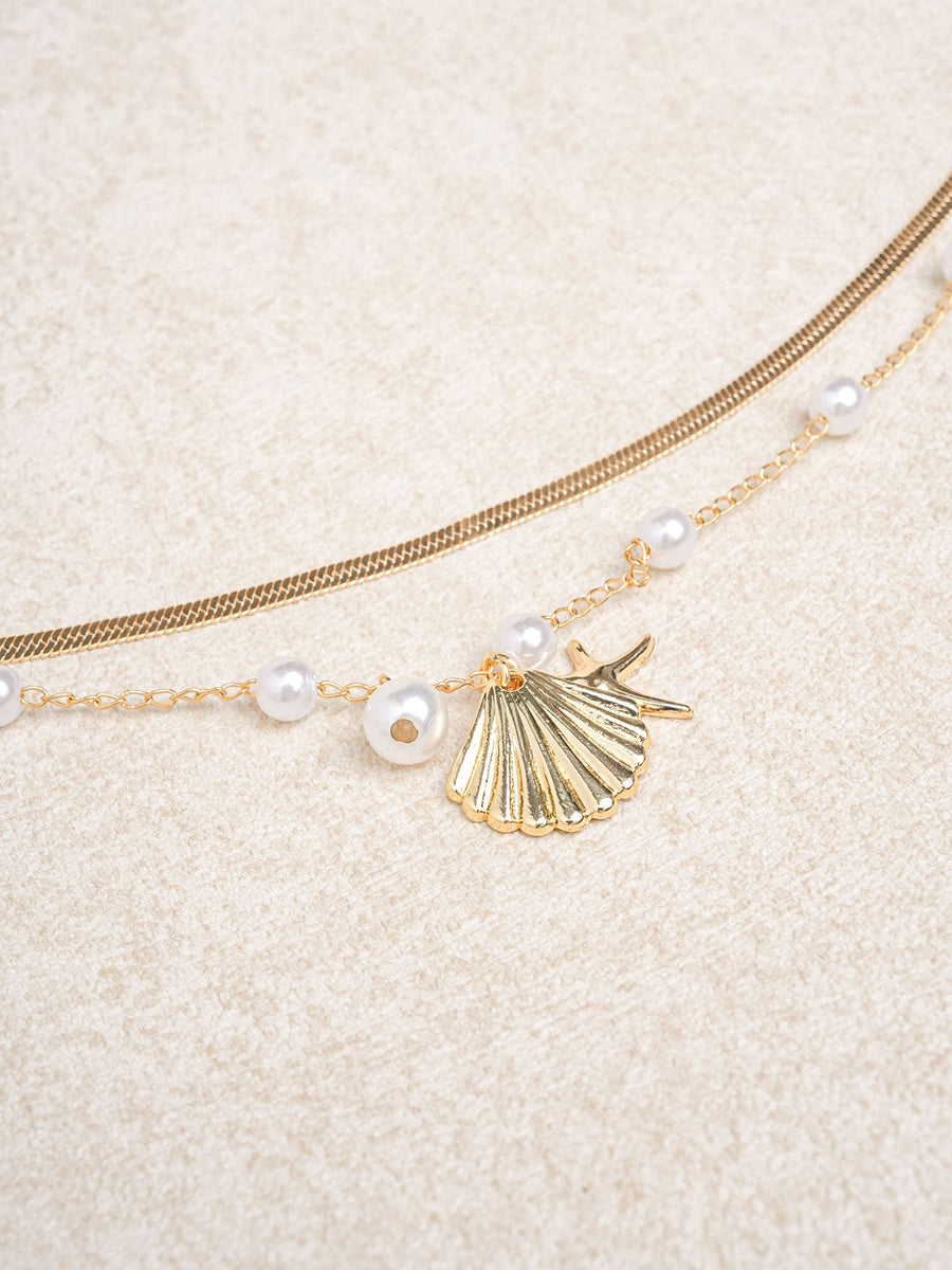 Gold Metal Starfish Shell Waist Chain