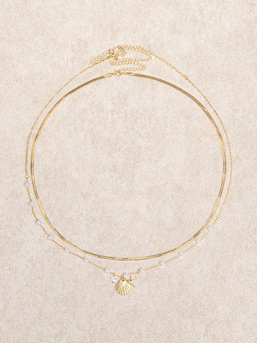 Gold Metal Starfish Shell Waist Chain