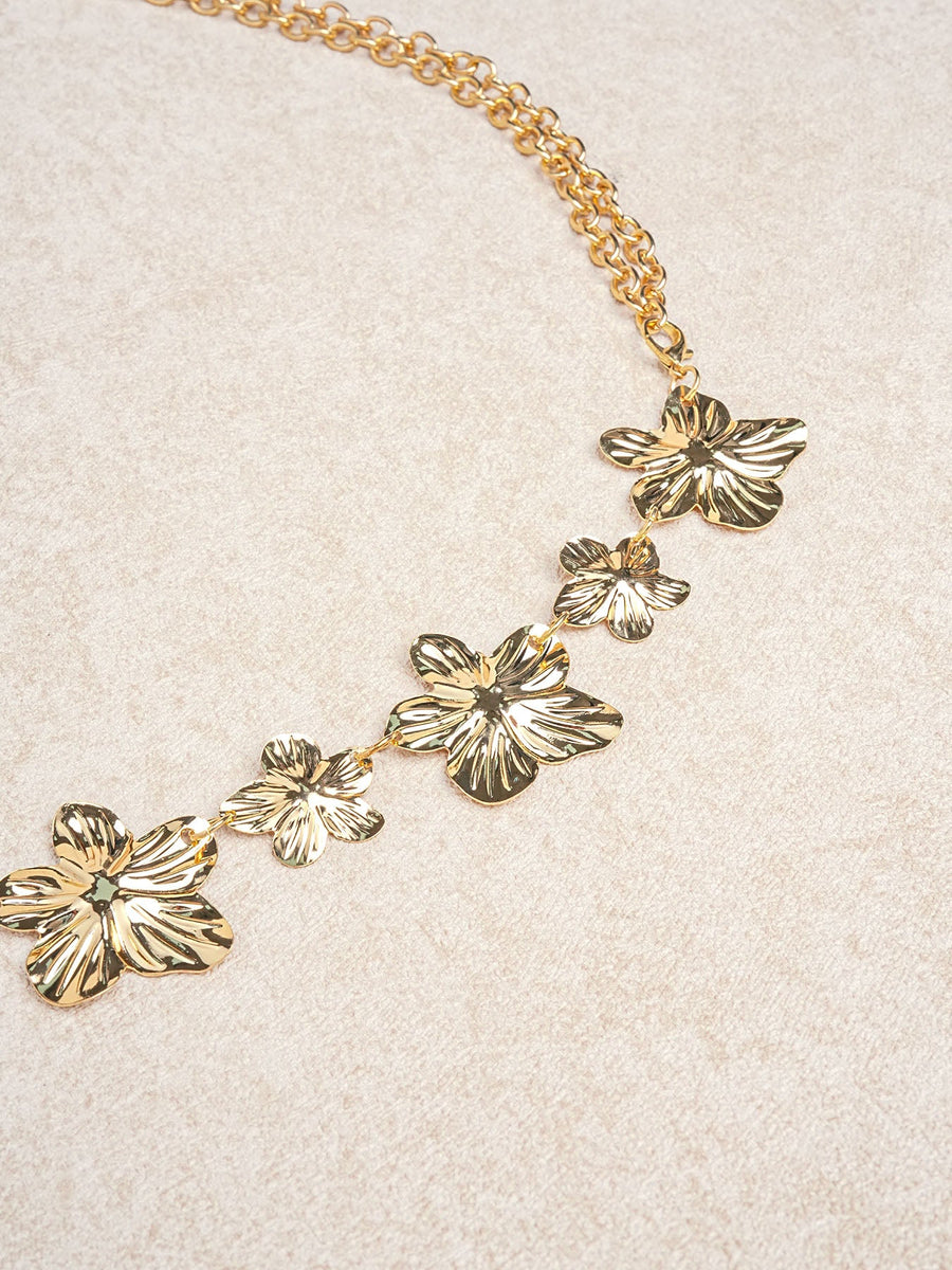 Gold 3D Flower Waist Chain